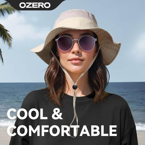 OZERO Boonie Sun Protection Hat: Breathable Wide Brim Hats for Women - Adjustable Bucket Hat for Fishing Hiking Safari Beach in Saudi Arabia