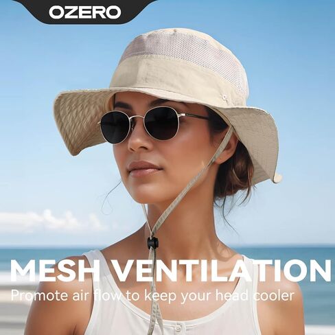OZERO Boonie Sun Protection Hat: Breathable Wide Brim Hats for Women - Adjustable Bucket Hat for Fishing Hiking Safari Beach in Saudi Arabia