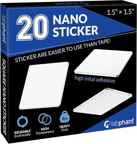 Nano Tape Sticker 20 pieces – Square 1.5" x 1.5" Gel Tape Nano Tape Adhesive Double Sided Tape Stickies, Multipurpose Removable Washable Adhesive Transparent Sticker for Carpet, Photo Frame in Kuwait