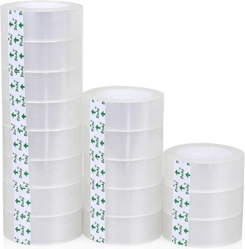 16 Rolls Easy Tear Transparent Tape Refills - Gift Wrapping Tape for Dispensers - Crystal Clear, Effortless Tear, Strong Adhesion - Invisible Tape 3/4 in x 1000 in for Office, School, Home in Saudi Arabia