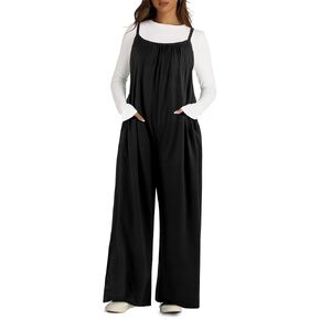 Jumpsuits for Women Casual Boho Sleeveless Strap Wide Leg Overalls Trendy 2024 Outfits