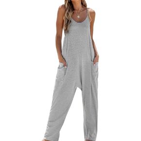CUPSHE Women's Casual Loose Jumpsuit Sleeveles Baggy Long Pants Overall Outfit with Pockets