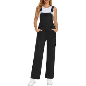 BISUAL Denim Overalls For women Casual Bib Jean Overalls Loose Fit Womens Overalls Denim Adjustable Strap Denim Jumpsuit