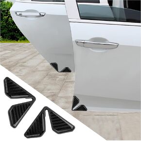 2PCS Car Door Protector Edge Guards for Car Door Corner,Carbon Fiber Car Door Edge Guards for Car Decoration,Universal Car Accessories Car Door Protector Fits Cars,SUVs,Trucks (Black)