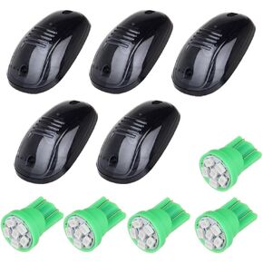 OCPTY Cab Marker Light 5pcs Smoke Lens Top Roof Running Marker Assembly w/T10 Green Bulbs fit for 2012-2016 For Dodge For Ram 1500 2500 2013-2016 For Dodge For Ram 3500 4500 5500