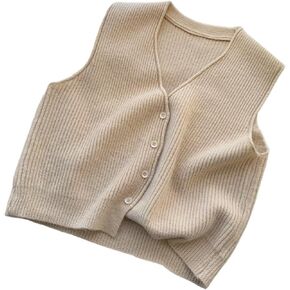 Women's Button Front V Neck Sleeveless Knit Sweater Vest