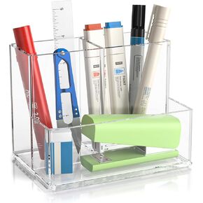Pen Holder for Desk, Acrylic Pencil Holder for Desk, Makeup Brush Holder Organizer for Vanity, Pen Pencil Organizer Cup, Office Desk Organizers and Accessories, Office Desk Organization