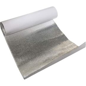 0.5mm Thickness Thermaflect Heat Shield Cloth Aluminum Fiberglass Heat Shield Protection with Self-Adhesive Backing Heat Barrier 3.3 Square Feet (12" x 39")