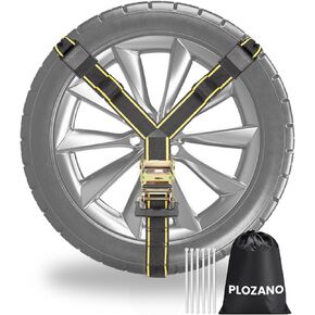 Spare Tire Strap Kit, 2 Inch UTV Tire Tie Down Straps Over The Wheel, Y Strap for Spare Tire with Strong Pressure Buckle, Roof Rack Spare Tire Mount