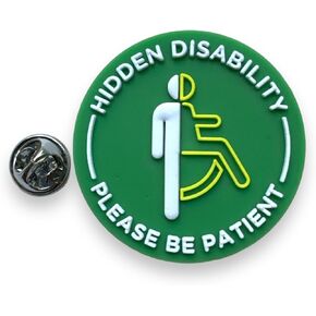 Hidden Disability Please Be Patient Visual Awareness 3D Pin Badge 3CM X 3CM
