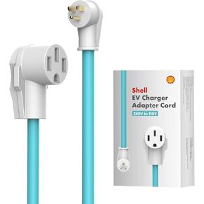 Shell NEMA 5-15P to 14-50R for Level 1 EVs,50 Amp to 15 Amp 110 Volt RV Adapter Cord Electrical Power Plug,Heavy Duty STW 10 Gauge 20 Inch