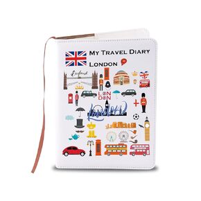 LQRI London Travel Gift My Travel Diary London Leather Notebook London Traveller Gift Traveling Tourist Gift (London)