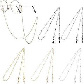 4Pcs Eyeglass Holders Around Neck Eyeglass Chain for Women Stylish Glasses Lanyard for All ages Glasses Neck Strap Vintage Reading Glasses Chain with Eyeglass Loop,Sunglasses and Eyewear Accessories