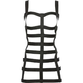Daisy corsets womens Boxed Black Stretchy Cage Dress Body Harness W/Silver HardwareLingerie