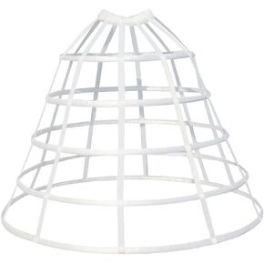 Women's Cage Pannier Hoop Skirt Victorian Bustle Petticoat Crinoline Skirt (5MMHW)