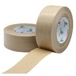 BOMEI PACK 2Pack Reinforced Kraft Paper Tape, Self Adhesive Paper Gummed Packing Tape, for Heavy Duty Packing, Shipping, Moving and Storage, 2Inch55yds
