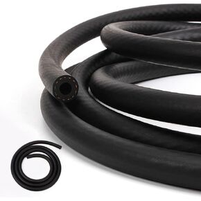 MUGE RACING NBR Fuel Line Hose Black Nylon Steel Oil Gas Fuel Line Hose 1/4 Inch Inside Diameter Suitable for Fuel Systems Engines Tube Hose 10 Feet