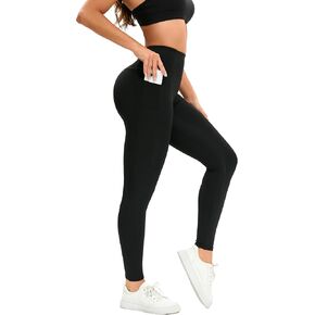 High Waisted Yoga Leggings with Pocket, Tummy Control Workout Running Yoga Pants for Women