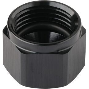 6AN Female Flare Cap Port Plug Block Off Fitting Adapter with Internal O-ring Aluminum Black 2PCS