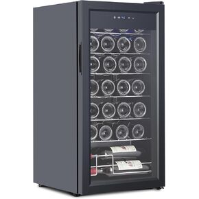18 Bottle Wine Fridge, Freestanding Compressor Wine Cooler Refrigerator, Wine Cooler with 41～64°F Touch Screen Digital Temperature Control, Wine Coolers for Home, Office, Hotel, Bar…