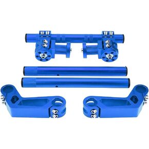 Qiilu Detachable Motorcycle Handlebars Handle Bar, 7/8" 22mm CNC Motorcycle Handlebar Adjustable Steering Handle Bar for 125cc Pit Bike Dirt Bike ATV (Blue)