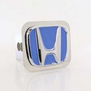 Au-TOMOTIVE GOLD Honda 'Blue Fill' Chrome Trailer Hitch Plug