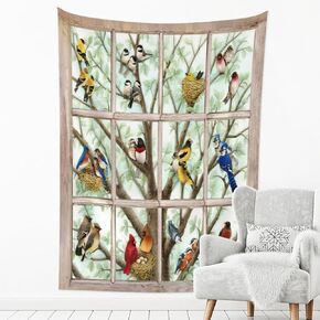 Fuzawet Music Birds Tapestry Tapestry Wall Hanging Wall Decor For Bedroom Living Room Dorm Kitchen Bathroom 40''x60''