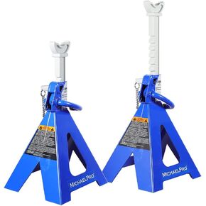 MichaelPro MP017002 6 Ton Double Pin Jack Stands | Premium Forged Steel Ratchet Bar Provides Greater Safety | 1 Pair