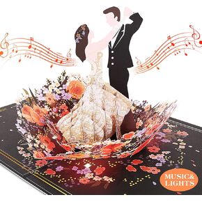 Anniversary Card,Music & Light Pop Up Wedding Anniversary Cards for Husband Wife Couple, Anniversary Present Gift for Her Him