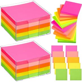 1000 Pieces 3.4 Inch x 3.4 Inch Memo Cube Office Memo Pads with Cube Non Sticky Note Mini Paper Pads Paper Reminders Classroom Office Writing Supplies(Pastel Colors)