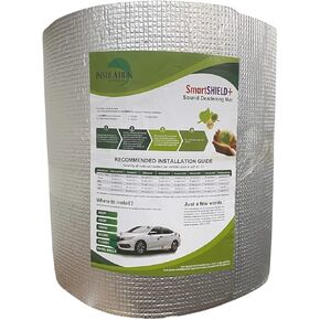 SmartSHIELD 16" x 28ft., 36 Sq. Ft. Car Noise Sound Deadening Mat, Heat Insulation Closed Cell Foam - Self Adhesive - Aluminum + XPE Foam + Glue (Thickness 196 mil / 0.196 inches / 5 mm)