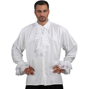 Medieval Poet's Pirate John Calles Shirt Costume [White]