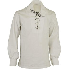 Men 's Scottish Ghillie Kilt Jacobite Jacobean Shirt,Highland Shirt Long Sleeves,Medieval Renaissance Costume