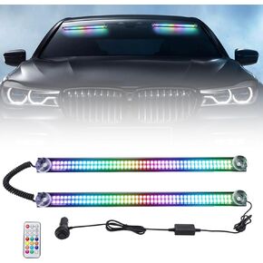 Emergency Dash Strobe Lights Chasing Color Front/Rear Windshield Safety Warning Flashing Lights Remote Control 15 Flashing Modes,High Bright Traffic Advisor Lights for 10-30V Truck Vehicle