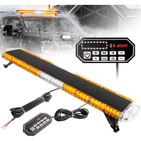 ASPL 47" Low Profile Roof Top Strobe Lights Bar with Controller High Intensity 88 LED Emergency Warning Flashing Traffic Advisor Snow Plow Light for Trucks Vehicles Tow Pickup (Amber)