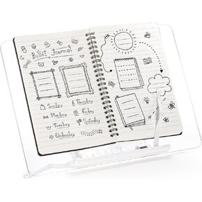 حامل كتب أكريليك من Peohud للقراءة، حامل كتب الطبخ بزاوية قابلة للتعديل، حامل كتب وصفات قابل للطي بدون استخدام اليدين مع مقاطع صفحة للكتب المدرسية والمجلات والكمبيوتر اللوحي والكمبيوتر المحمول in Kuwait