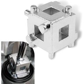 1 PC Brake Caliper Press Tool, 3/8" Disc Brake Piston Tool, 304 Stainless Steel Brake Pad Separator Cube Tool, Universal for Most Cars Trucks (Silver)