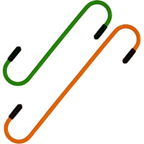 Performore 2 Pack of Stainless Steel Brake Caliper Hanger Hooks, 9" Green and 11" Orange Durable Caliper Hooks with Rubber Tips for Automotive Tools