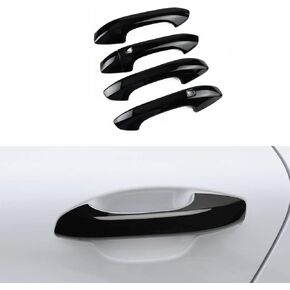 Car Exterior Door Handle Cover Compatible for 2021 2022 2023 2024 2025 Kia K5 GT GT-Line Accessories Door Handle Protectors with Smart Key Holes Glossy Black