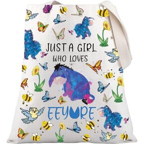 PLITI Eeyore Tote Bag Eeyore Fan Gift Cartoon Character Lover Gift Just A Who Loves Eeyore Shoulder Bag