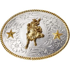 Nocona Men's Shinny Star Bull Oval Buckle