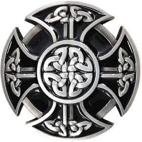 LAXPICOL Vintage Western Black Celtic Belt Buckle for Men Keltic Knot Western Cowboy Native American Belt Buckles