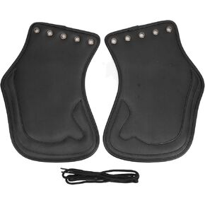 Motorcycle PU Heat Deflector, Pack of 2 Motorcycle Side Saddle Leather Heat Deflector Engine Heating Insulation Cushion Saddle Guard Fit for Most Motorcycle, Black