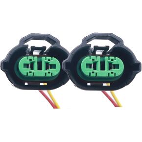 HiSport H11 H8 881 880 Female Adapters Connector Wiring Harness Sockets Wire Plug Pigtails Compatible with Jeep Toyota Ford Dodge Bulb for Headlights Or Fog Lights Retrofit (Pack of 2)