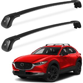 Roof Rack Cross Bars 260lbs Compatible with Mazda CX30 CX-30 2020 2021 2022 2023 2024 (with Flush Side Rails), Lockable Aluminum Roof Rails Crossbars Cargo Bars Rooftop Black Carrier Luggage