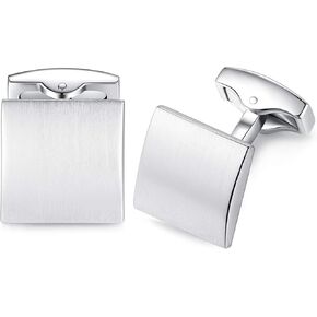 Square Cufflinks for Mens Shirt Business Wedding Gift Silver