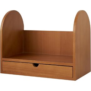 ressence Desktop Wood Bookshelf Wide-Drawer Type, Walnut