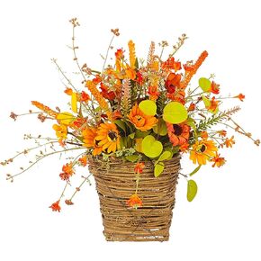 IPOPU الاصطناعي زهرة الخريف سلال معلقة 13.77 بوصة سقوط غنيمة مع ديزي الأوكالبتوس نبات الخريف غنيمة الأزهار للباب الأمامي المنزل عيد الشكر عيد الهالوين حديقة الزفاف ديكور in Kuwait