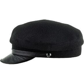 Sterkowski Maciejowka Model 4 Cap | Wool Fiddler Cap for Men and Women | Warm Breathable Greek Style Cap with Leather Visor