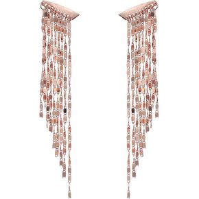 Chain Fringe Metal Tassel Earrings – Long Dangle Statement Earrings – Fringe Earrings – Chandelier Dangle – Silver, Gold, Rose Gold, & Multi-Plated - with Gift Box included